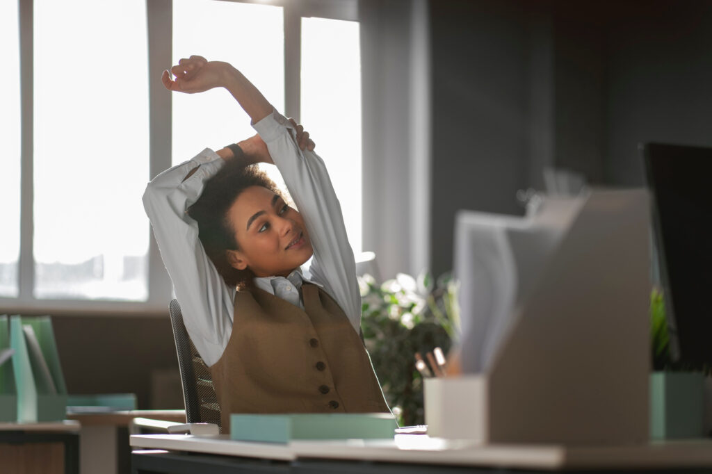MyEMS-ER-Employee-Relations-Lady-Stretching